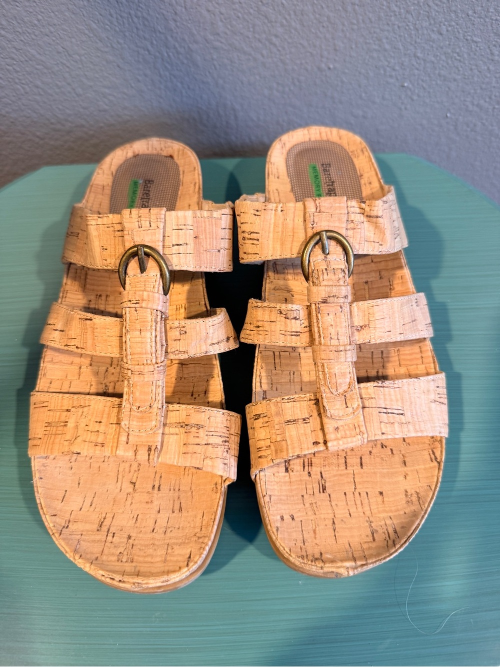 Bear Traps Cork Memory Foam Cella Sandals Natural Cork Buckle Detail Sz 9 | GUC - Picture 6 of 14